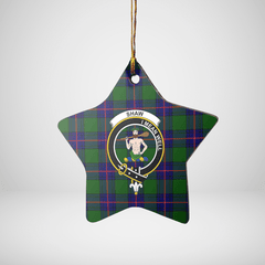 Clan Shaw Modern Tartan Crest Star Ceramic Ornament OE29 Shaw Modern Tartan Tartan Christmas   