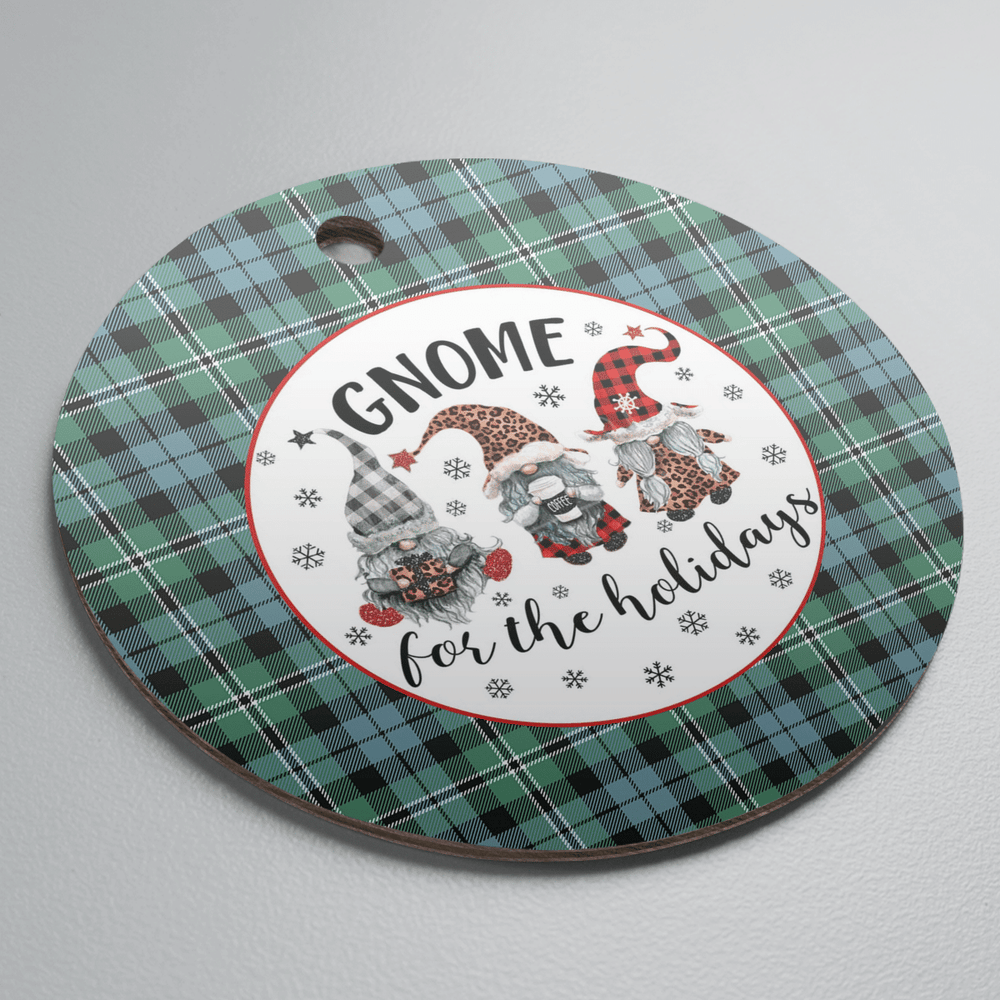Clan Melville Tartan Tartan Crest Gnome Round Ceramic Ornament WZ75 Melville Tartan Tartan Christmas   