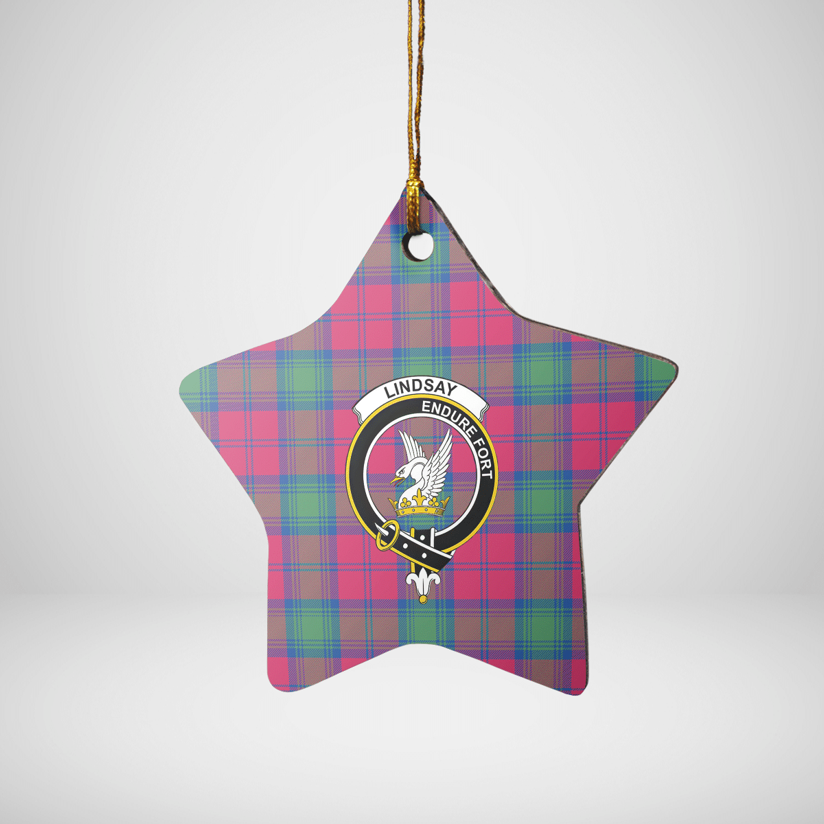 Clan Lindsay Ancient Tartan Crest Star Ceramic Ornament MX45 Lindsay Ancient Tartan Tartan Christmas   