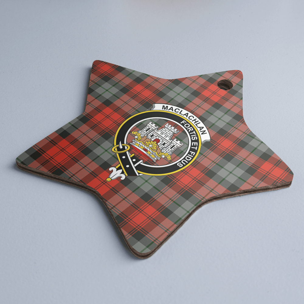 Clan MacLachlan Weathered Tartan Crest Star Ceramic Ornament DI78 MacLachlan Weathered Tartan Tartan Christmas   