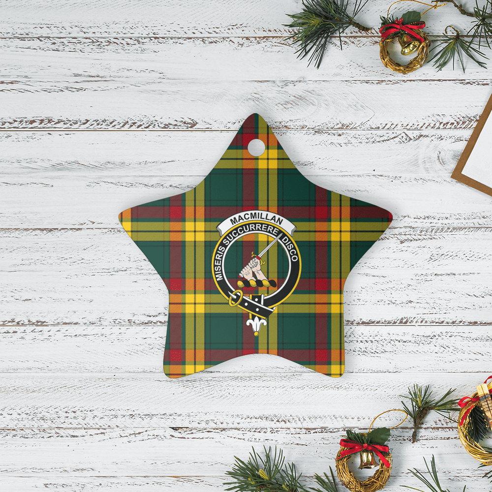 Clan MacMillan Old Modern Tartan Crest Star Ceramic Ornament MR44 MacMillan Old Modern Tartan Tartan Christmas   