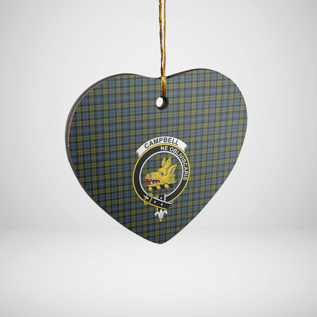 Clan Campbell Tartan Crest Heart Ceramic Ornament HA26 Campbell Tartan Tartan Christmas   