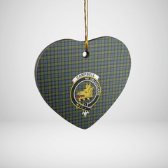 Clan Campbell Tartan Crest Heart Ceramic Ornament HA26 Campbell Tartan Tartan Christmas   