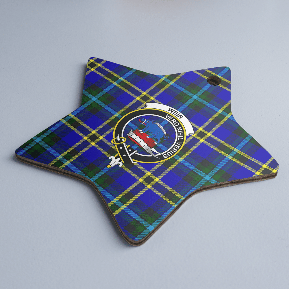 Clan Weir Modern Tartan Crest Star Ceramic Ornament OV31 Weir Modern Tartan Tartan Christmas   