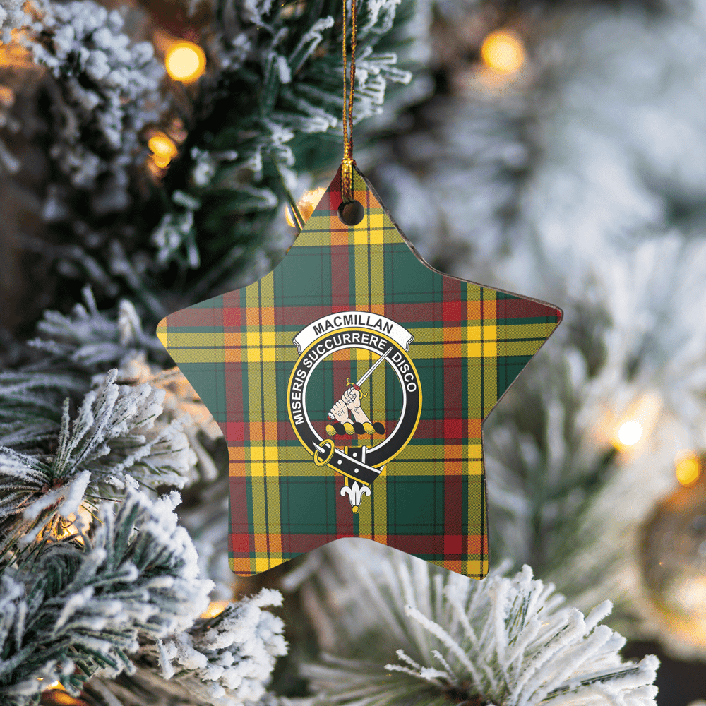 Clan MacMillan Old Modern Tartan Crest Star Ceramic Ornament MR44 MacMillan Old Modern Tartan Tartan Christmas   