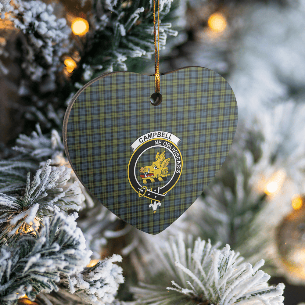 Clan Campbell Tartan Crest Heart Ceramic Ornament HA26 Campbell Tartan Tartan Christmas   