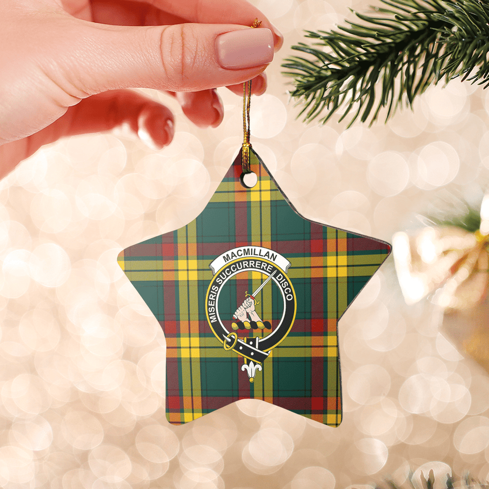 Clan MacMillan Old Modern Tartan Crest Star Ceramic Ornament MR44 MacMillan Old Modern Tartan Tartan Christmas   