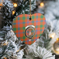 Clan Ross Ancient Tartan Crest Heart Ceramic Ornament EQ14 Ross Ancient Tartan Tartan Christmas   