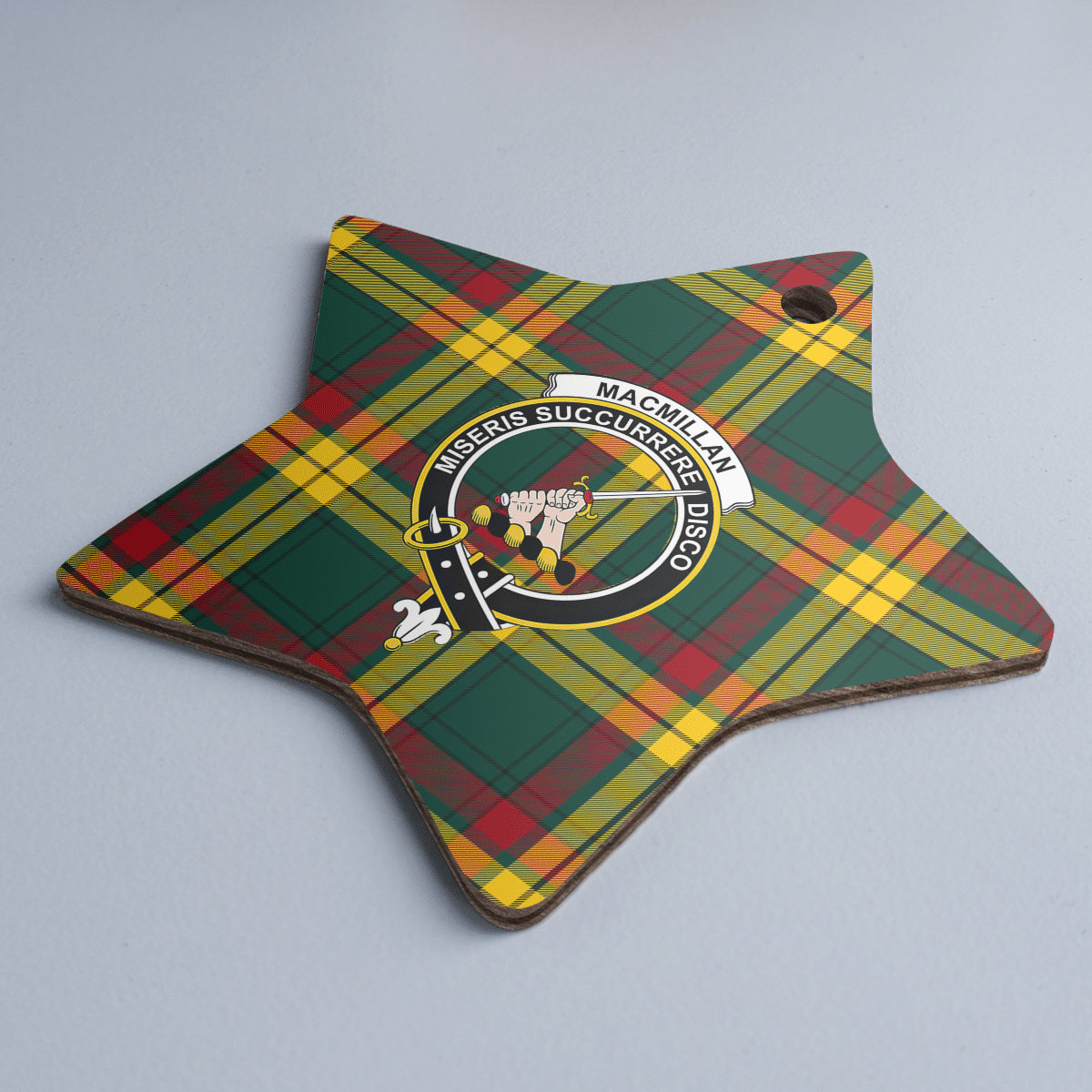 Clan MacMillan Old Modern Tartan Crest Star Ceramic Ornament MR44 MacMillan Old Modern Tartan Tartan Christmas   