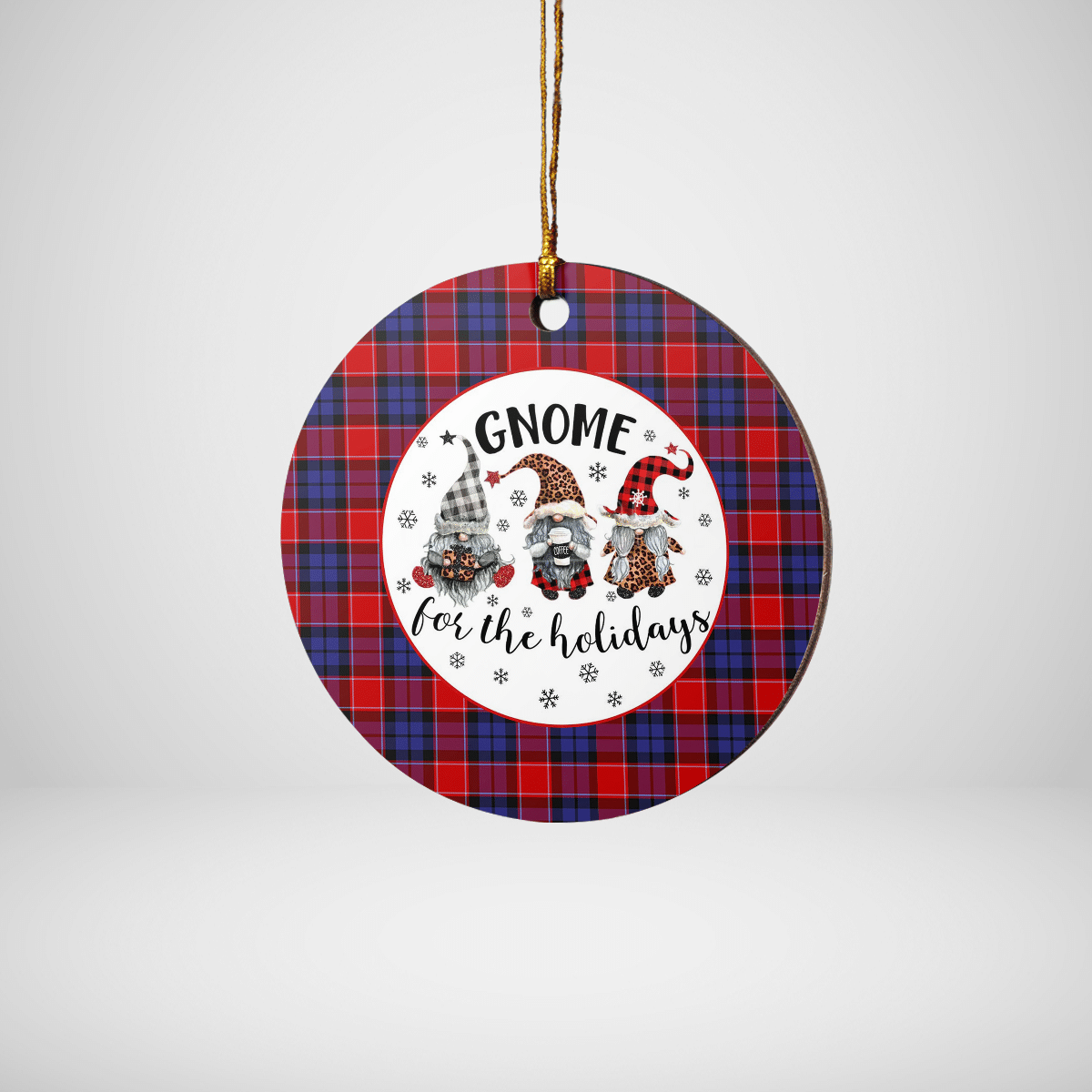 Clan Haldane 1 Tartan Tartan Crest Gnome Round Ceramic Ornament ZJ45 Haldane 1 Tartan Tartan Christmas   