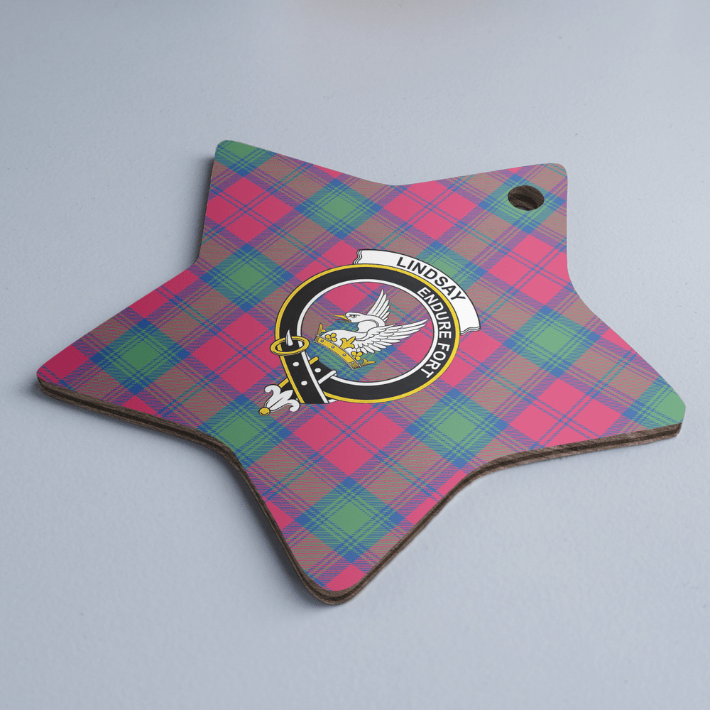 Clan Lindsay Ancient Tartan Crest Star Ceramic Ornament MX45 Lindsay Ancient Tartan Tartan Christmas   