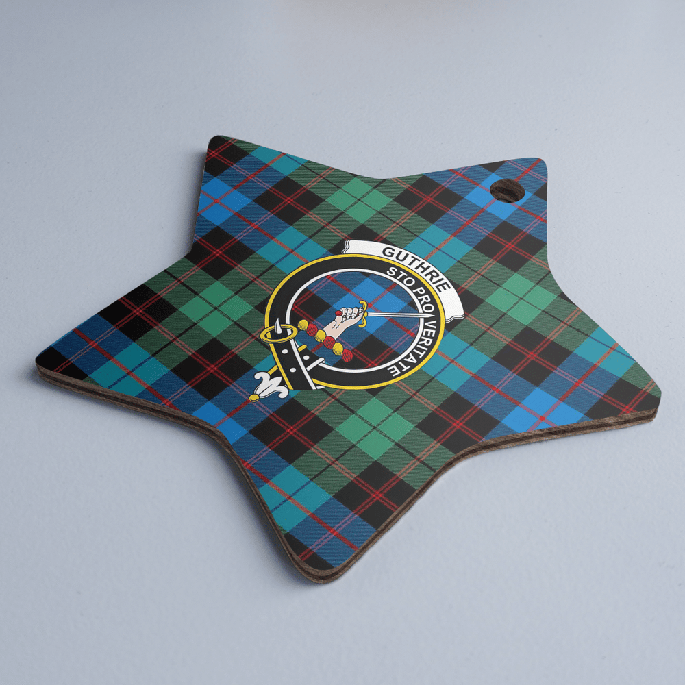 Clan Guthrie Ancient Tartan Crest Star Ceramic Ornament BR91 Guthrie Ancient Tartan Tartan Christmas   