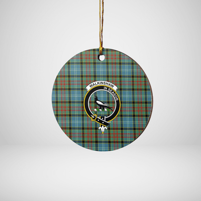 Clan Walkinshaw Tartan Crest Round Ceramic Ornament