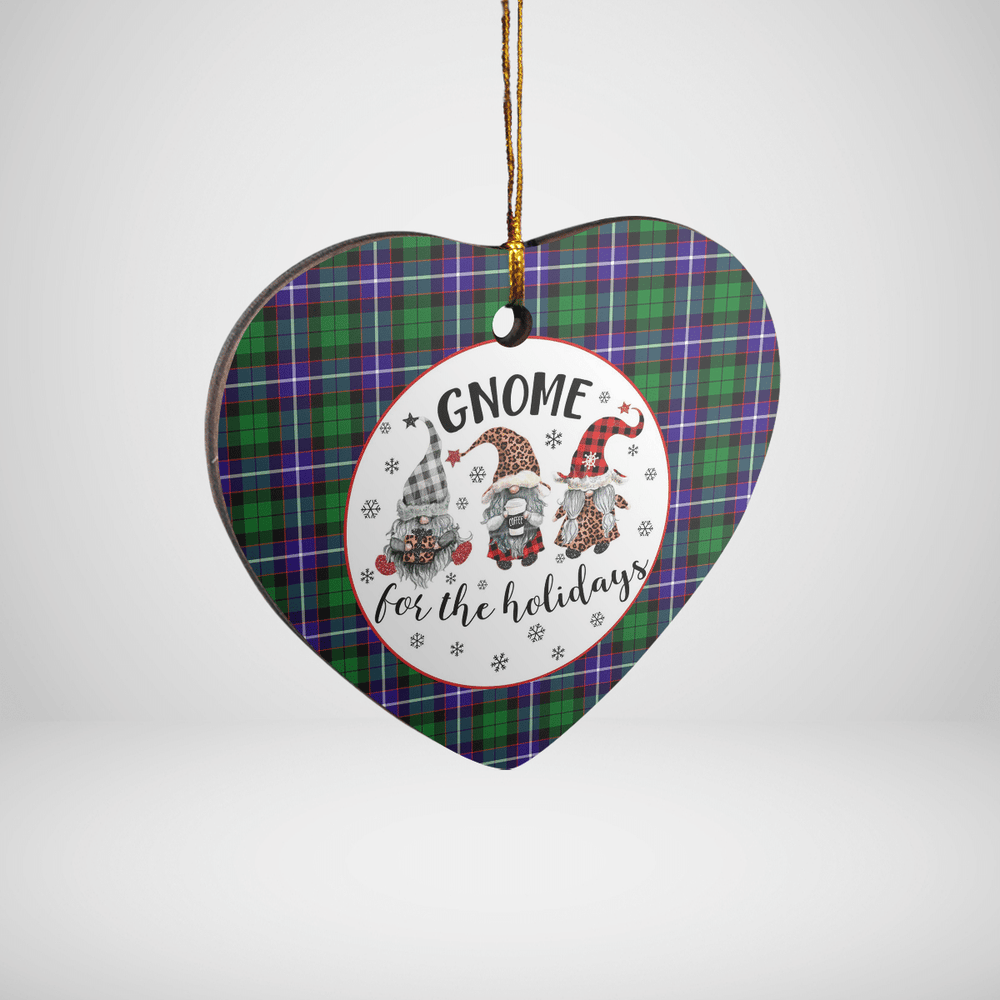 Clan Hunter Tartan Tartan Crest Gnome Heart Ceramic Ornament UZ26 Hunter Tartan Tartan Christmas   