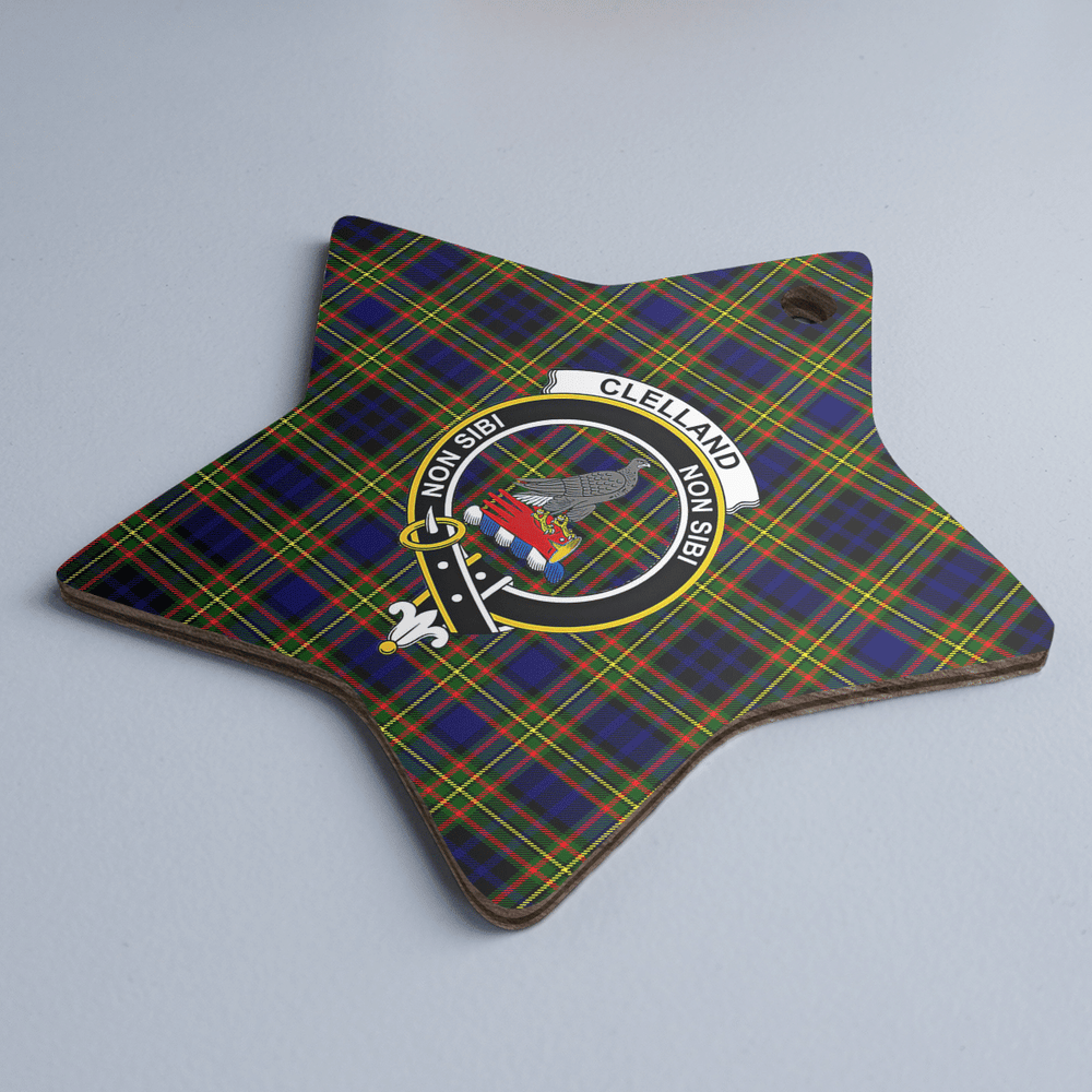 Clan Clelland Modern Tartan Crest Star Ceramic Ornament WS54 Clelland Modern Tartan Tartan Christmas   
