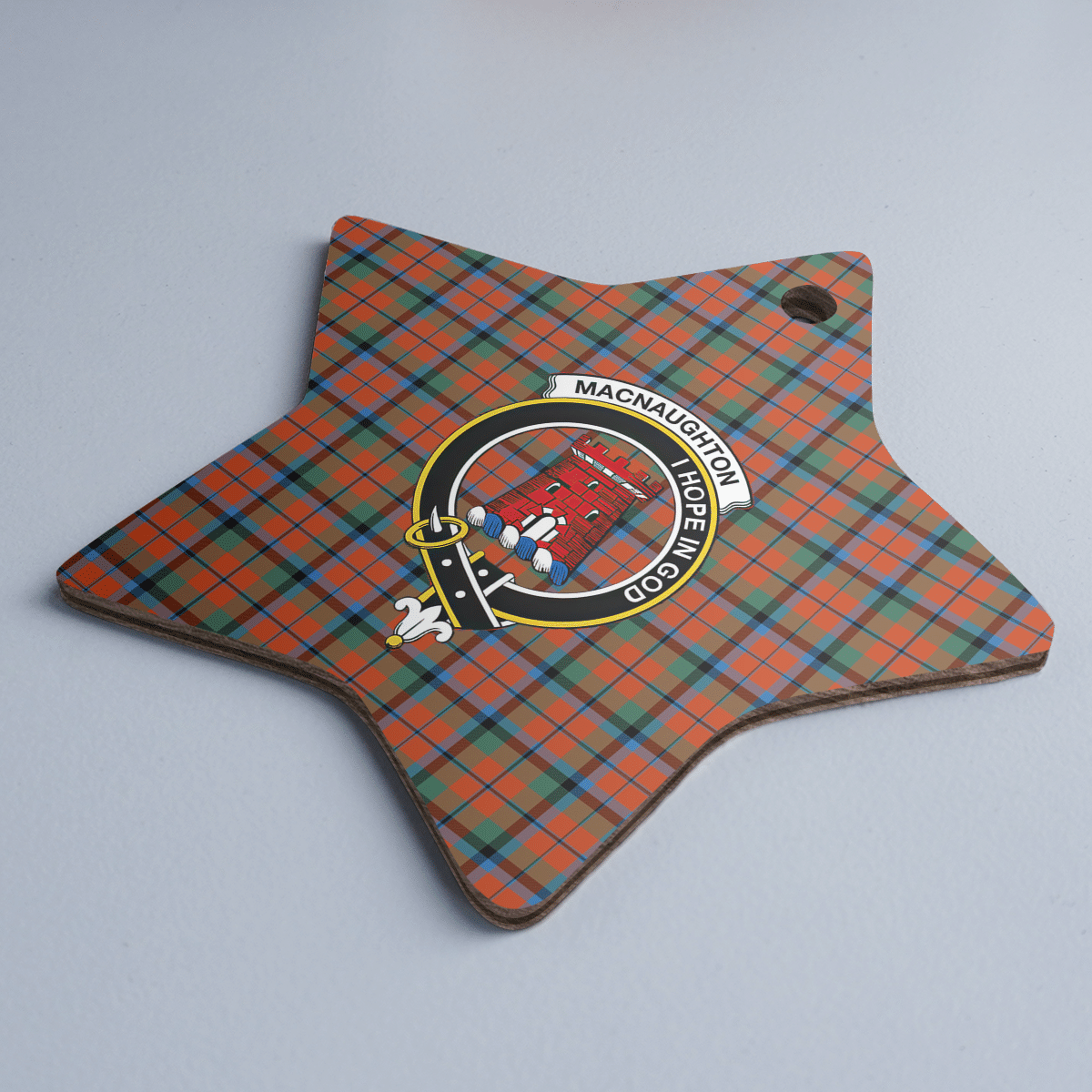 Clan MacNaughton Ancient Tartan Crest Star Ceramic Ornament GB65 MacNaughton Ancient Tartan Tartan Christmas   