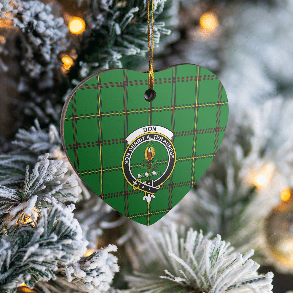 Clan Don (Tribe-of-Mar) Tartan Crest Heart Ceramic Ornament IF78 Don (Tribe-of-Mar) Tartan Tartan Christmas   