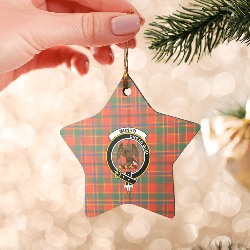 Clan Munro Ancient Tartan Crest Star Ceramic Ornament XW80 Munro Ancient Tartan Tartan Christmas   