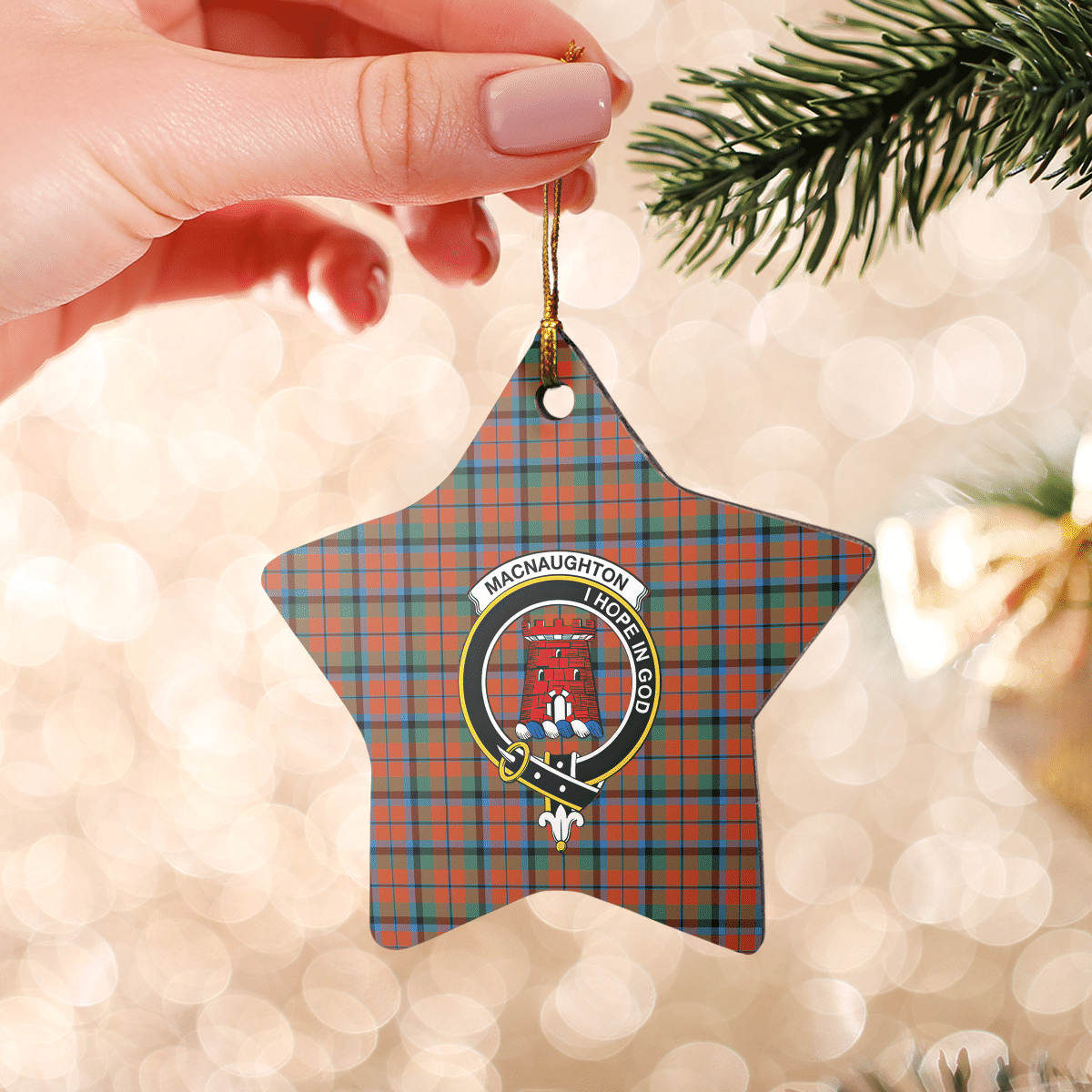 Clan MacNaughton Ancient Tartan Crest Star Ceramic Ornament GB65 MacNaughton Ancient Tartan Tartan Christmas   