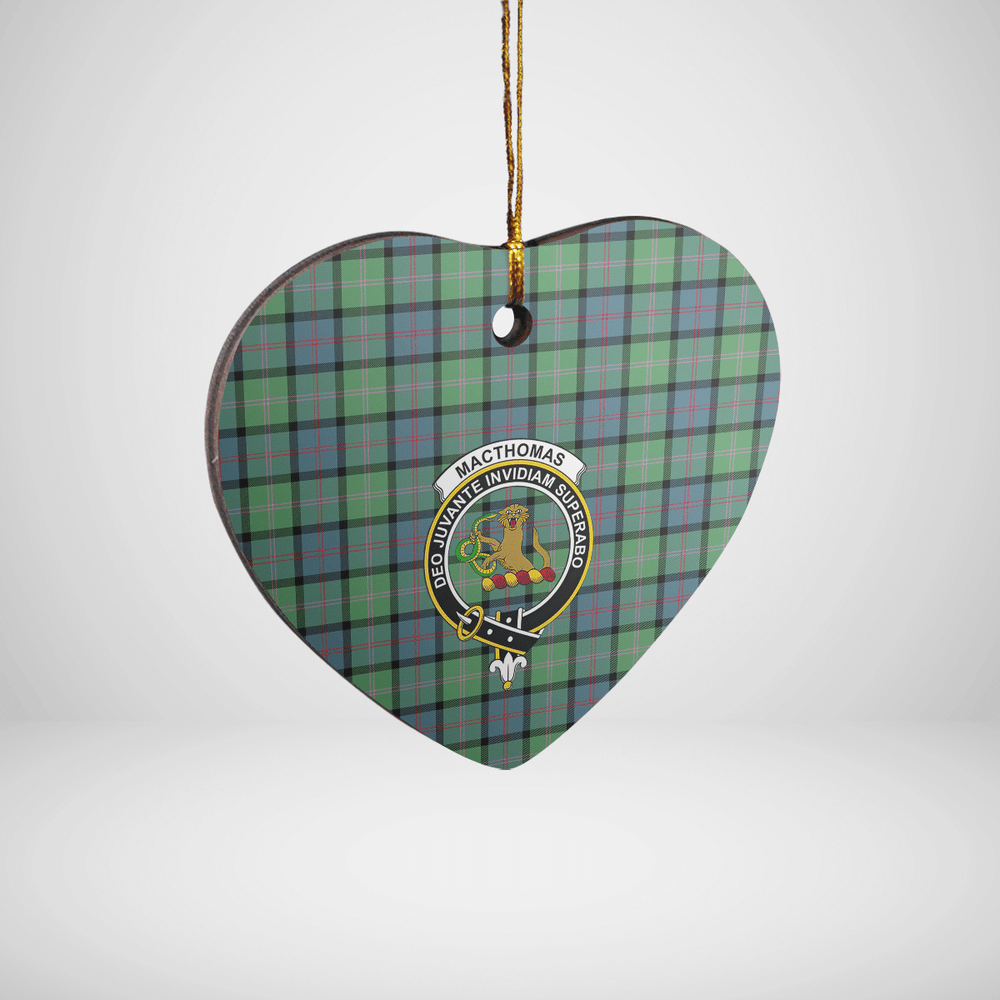 Clan MacThomas Ancient Tartan Crest Heart Ceramic Ornament LT83 MacThomas Ancient Tartan Tartan Christmas   