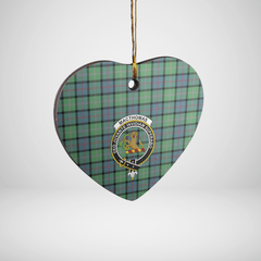 Clan MacThomas Ancient Tartan Crest Heart Ceramic Ornament LT83 MacThomas Ancient Tartan Tartan Christmas   