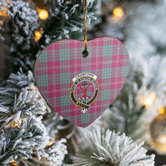 Clan Crawford Ancient Tartan Crest Heart Ceramic Ornament HJ76 Crawford Ancient Tartan Tartan Christmas   