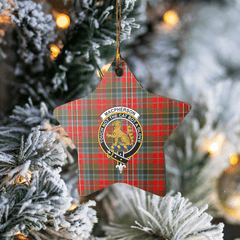 Clan MacPherson Weathered Tartan Crest Star Ceramic Ornament KX72 MacPherson Weathered Tartan Tartan Christmas   