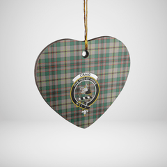 Clan Craig Ancient Tartan Crest Heart Ceramic Ornament LK56 Craig Ancient Tartan Tartan Christmas   