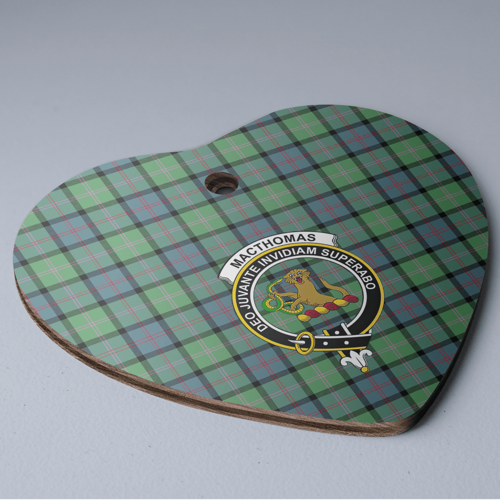 Clan MacThomas Ancient Tartan Crest Heart Ceramic Ornament LT83 MacThomas Ancient Tartan Tartan Christmas   