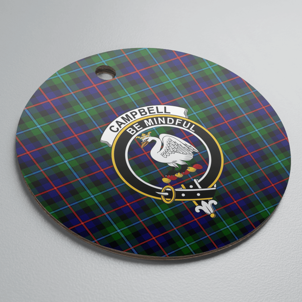 Clan Campbell of Cawdor Modern Tartan Crest Round Ceramic Ornament KD61 Campbell of Cawdor Modern Tartan Tartan Christmas   