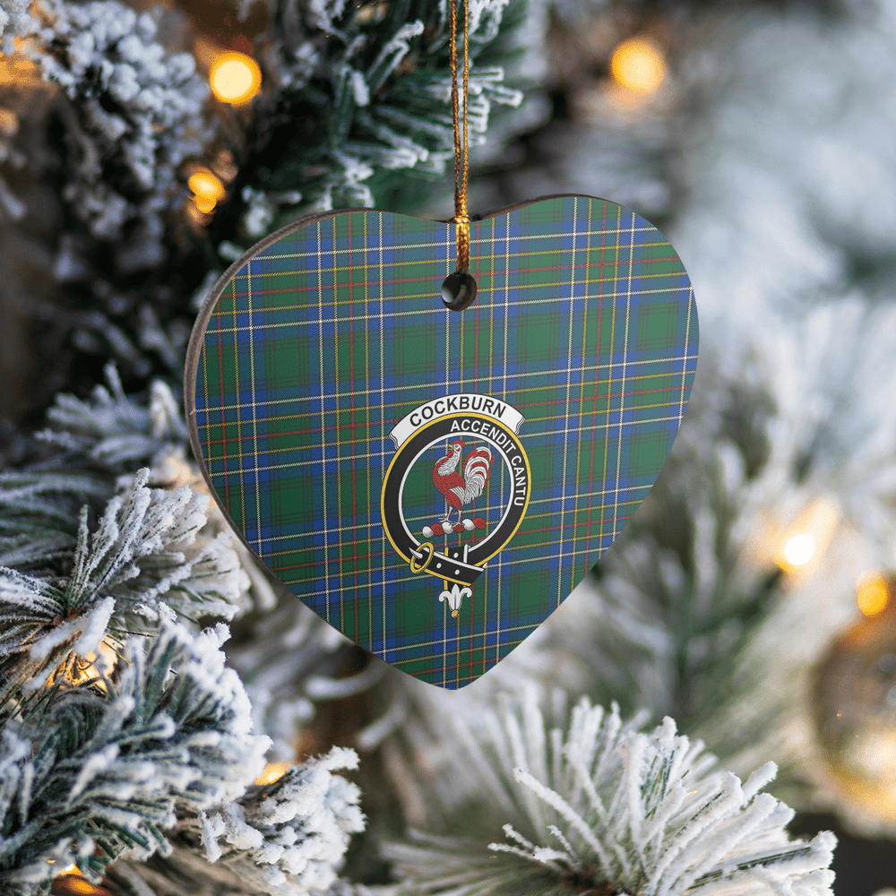 Clan Cockburn Ancient Tartan Crest Heart Ceramic Ornament AO71 Cockburn Ancient Tartan Tartan Christmas   