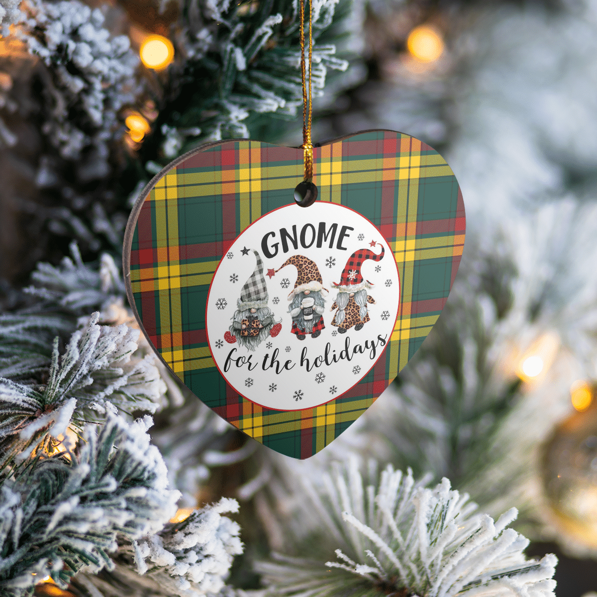 Clan MacMillan Old Modern Tartan Tartan Crest Gnome Heart Ceramic Ornament JT76 MacMillan Old Modern Tartan Tartan Christmas   