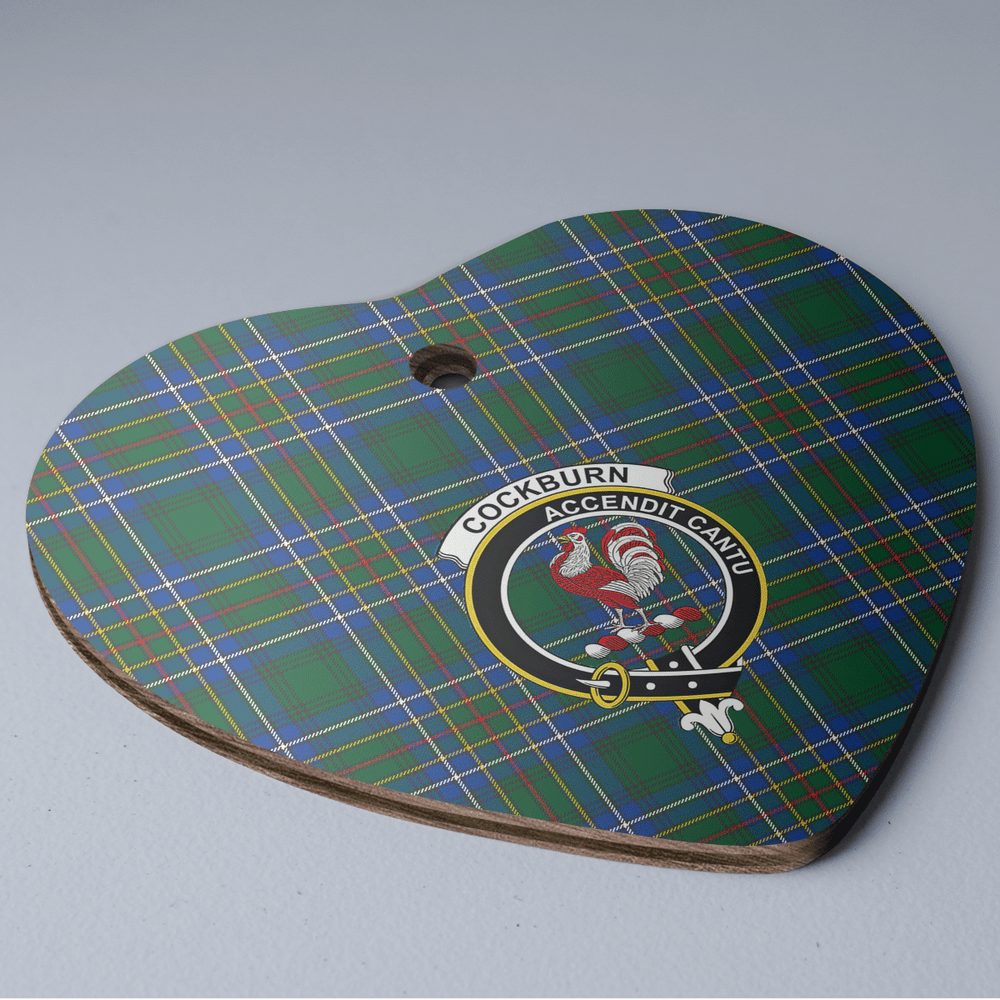 Clan Cockburn Ancient Tartan Crest Heart Ceramic Ornament AO71 Cockburn Ancient Tartan Tartan Christmas   