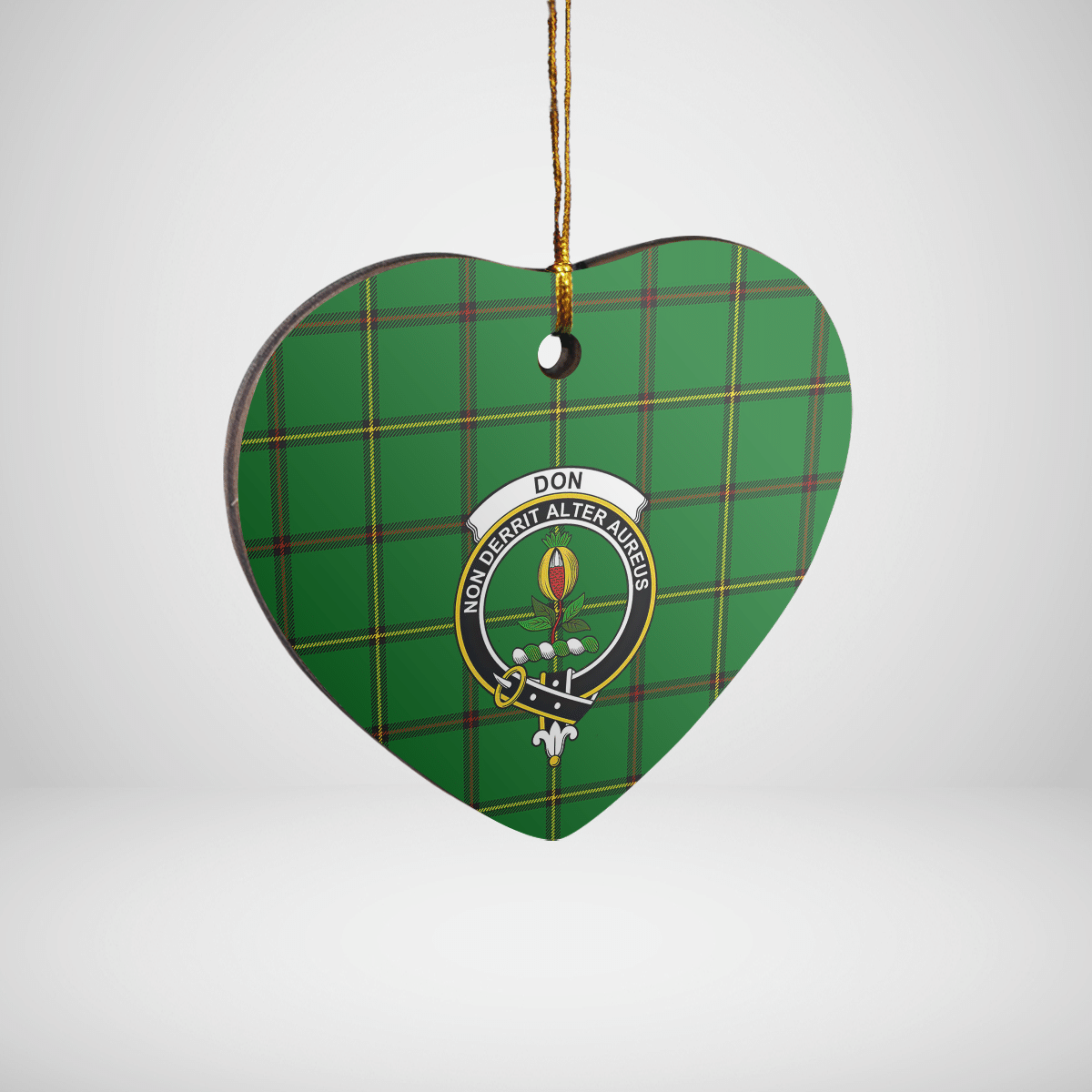 Clan Don (Tribe-of-Mar) Tartan Crest Heart Ceramic Ornament IF78 Don (Tribe-of-Mar) Tartan Tartan Christmas   
