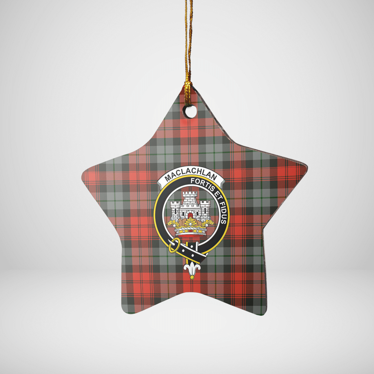 Clan MacLachlan Weathered Tartan Crest Star Ceramic Ornament DI78 MacLachlan Weathered Tartan Tartan Christmas   