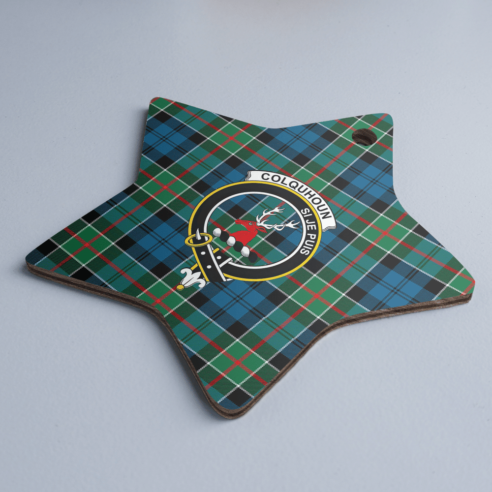 Clan Colquhoun Ancient Tartan Crest Star Ceramic Ornament GS28 Colquhoun Ancient Tartan Tartan Christmas   