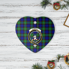 Clan Sempill Modern Tartan Crest Heart Ceramic Ornament JC95 Sempill Modern Tartan Tartan Christmas   