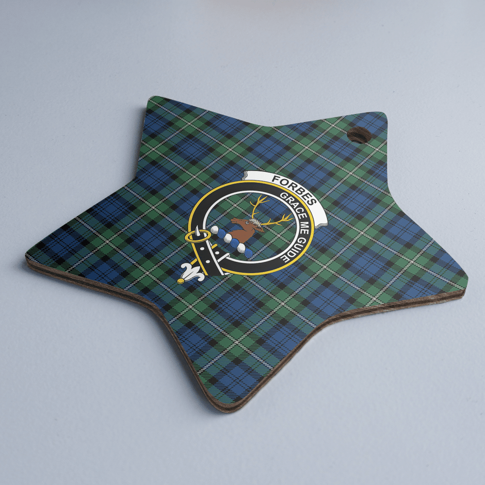 Clan Forbes Ancient Tartan Crest Star Ceramic Ornament LX32 Forbes Ancient Tartan Tartan Christmas   