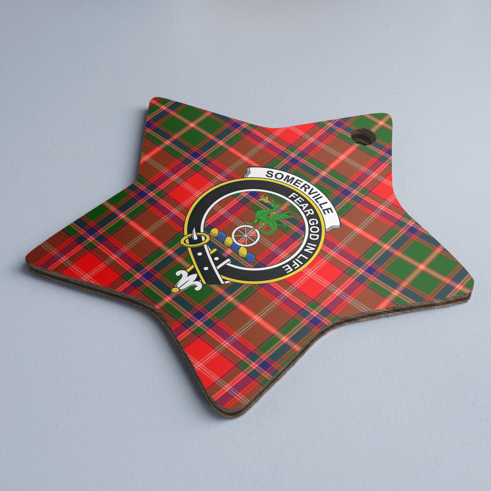 Clan Somerville Modern Tartan Crest Star Ceramic Ornament KT65 Somerville Modern Tartan Tartan Christmas   