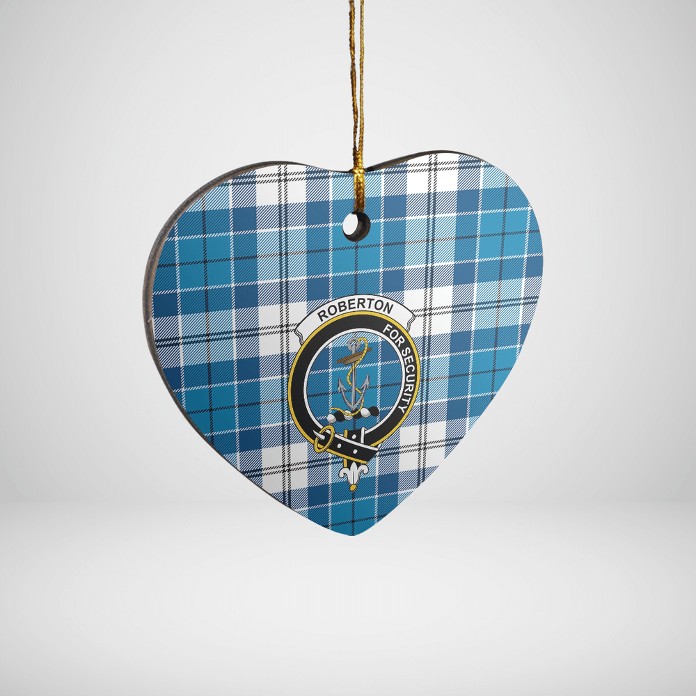 Clan Roberton Tartan Crest Heart Ceramic Ornament NY74 Roberton Tartan Tartan Christmas   