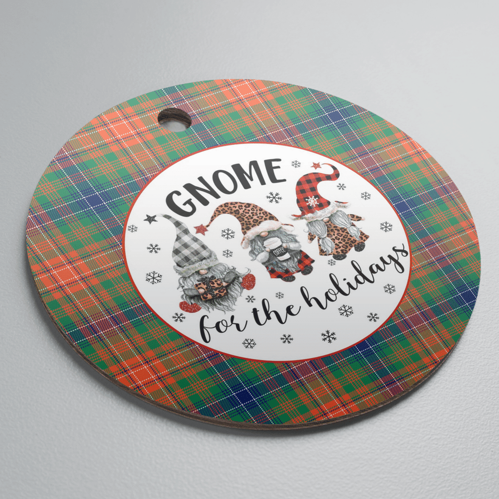 Clan Wilson Ancient Tartan Tartan Crest Gnome Round Ceramic Ornament JG78 Wilson Ancient Tartan Tartan Christmas   