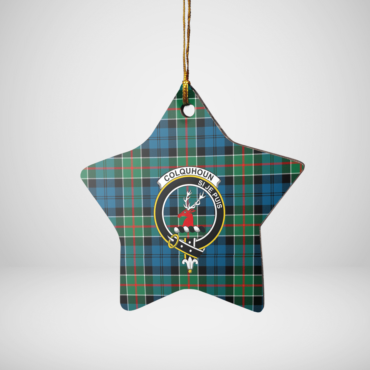 Clan Colquhoun Ancient Tartan Crest Star Ceramic Ornament GS28 Colquhoun Ancient Tartan Tartan Christmas   
