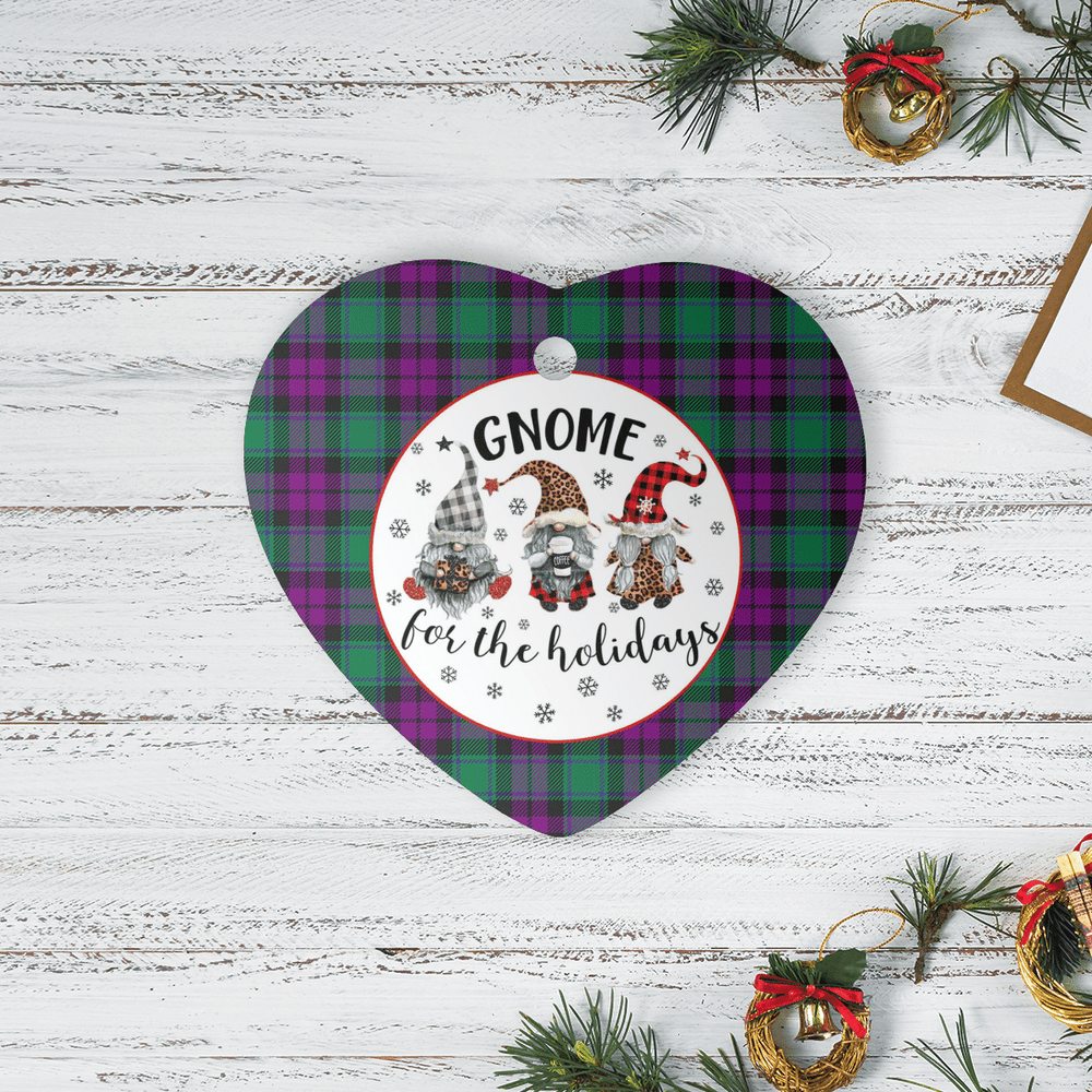 Clan MacArthur – Milton Tartan Tartan Crest Gnome Heart Ceramic Ornament PM71 MacArthur – Milton Tartan Tartan Christmas   