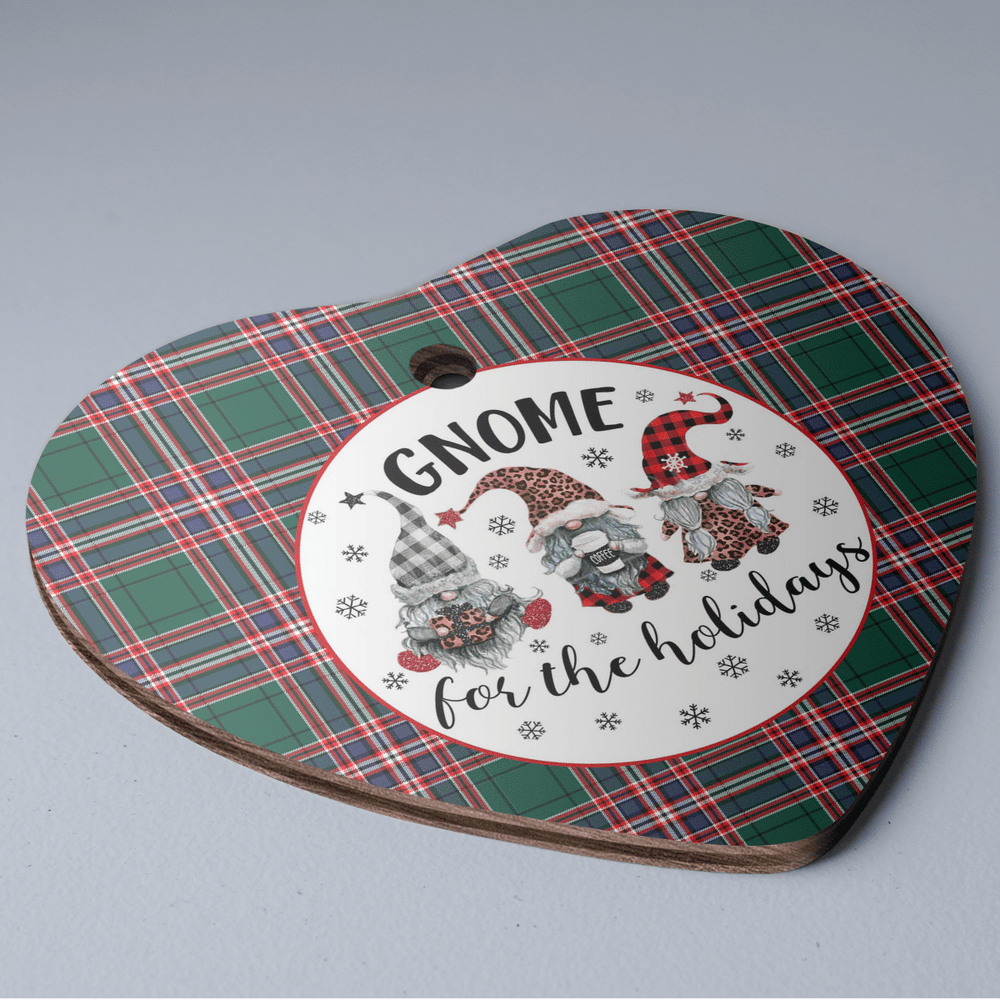 Clan MacFarlane Hunting Modern Tartan Tartan Crest Gnome Heart Ceramic Ornament OF93 MacFarlane Hunting Modern Tartan Tartan Christmas   