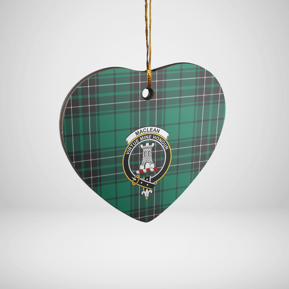 Clan MacLean Hunting Ancient Tartan Crest Heart Ceramic Ornament AH51 MacLean Hunting Ancient Tartan Tartan Christmas   