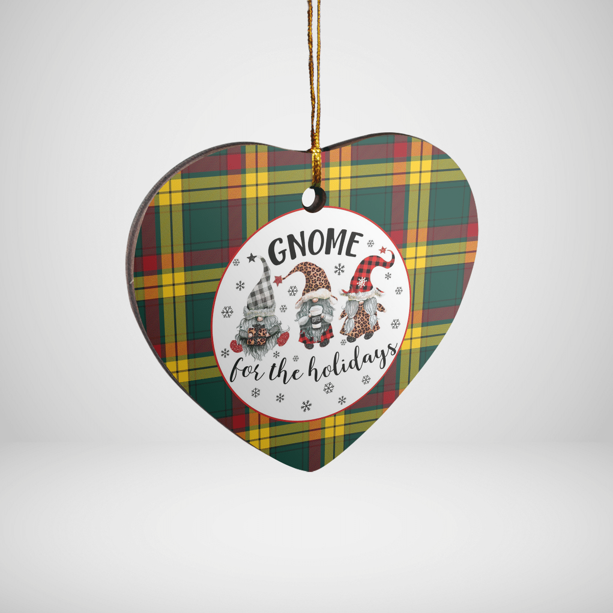 Clan MacMillan Old Modern Tartan Tartan Crest Gnome Heart Ceramic Ornament JT76 MacMillan Old Modern Tartan Tartan Christmas   