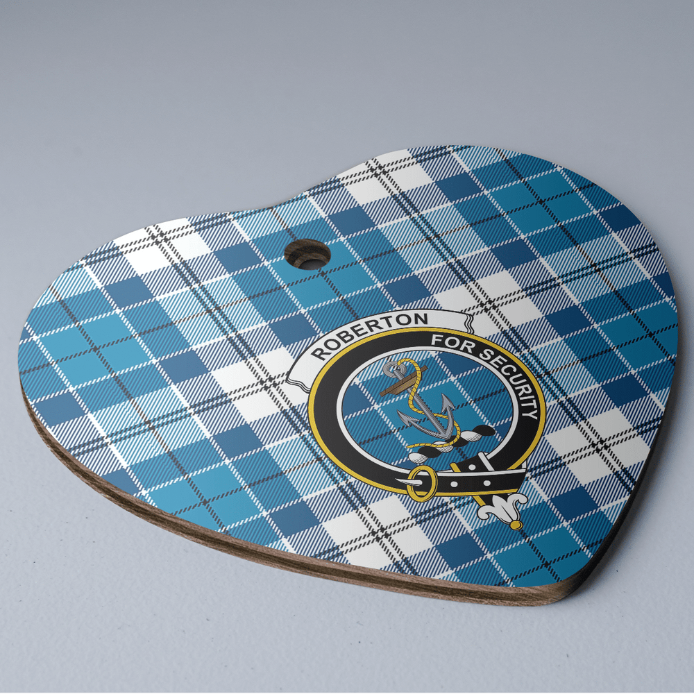 Clan Roberton Tartan Crest Heart Ceramic Ornament NY74 Roberton Tartan Tartan Christmas   