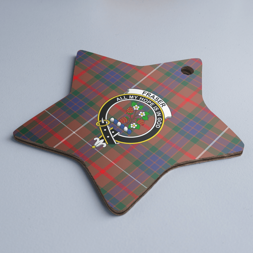 Clan Fraser Hunting Modern Tartan Crest Star Ceramic Ornament FO34 Fraser Hunting Modern Tartan Tartan Christmas   