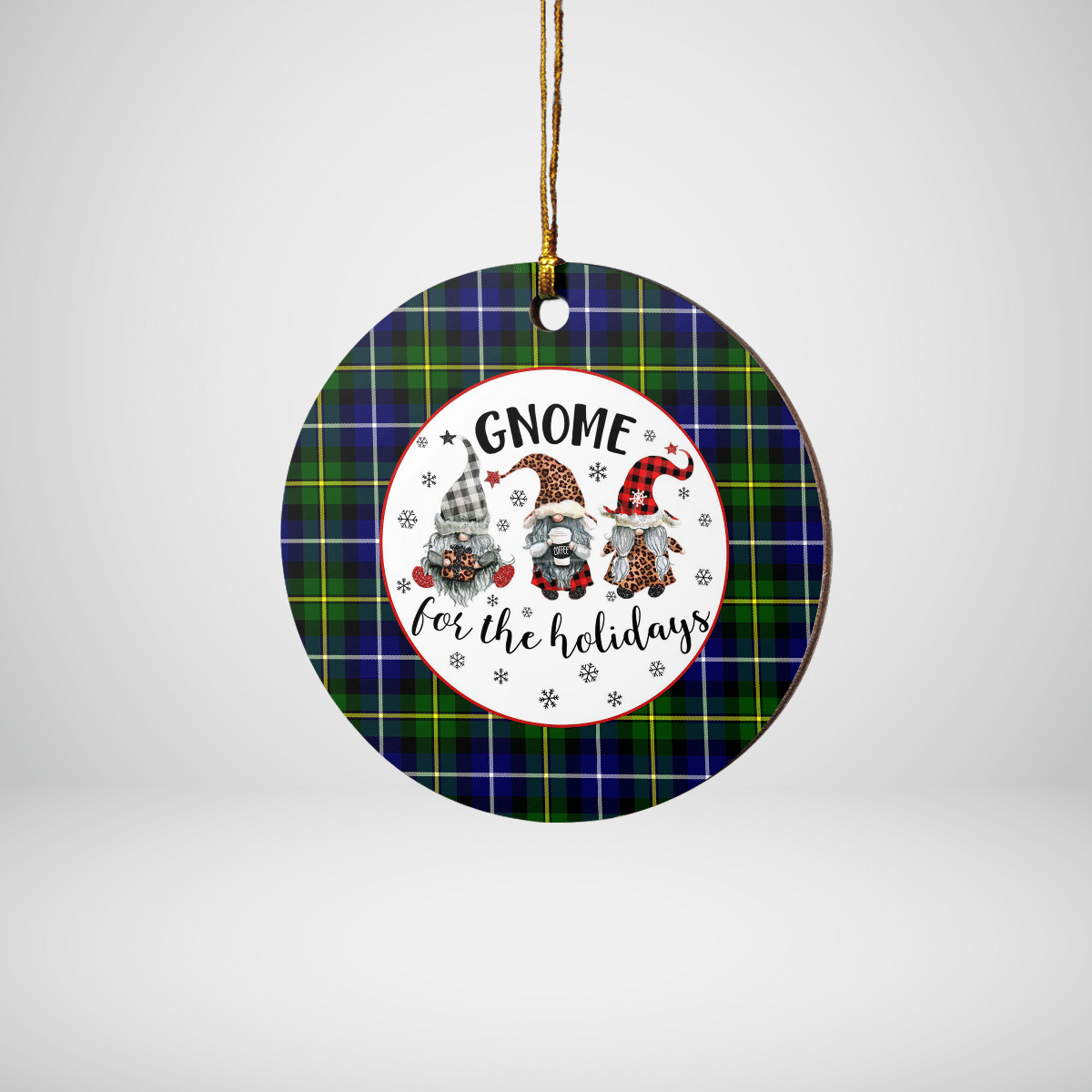 Clan MacNeil of Barra Modern Tartan Tartan Crest Gnome Round Ceramic Ornament ZQ37 MacNeil of Barra Modern Tartan Tartan Christmas   