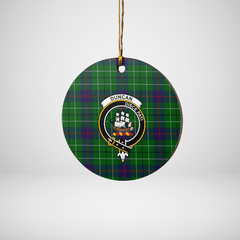 Clan Duncan Modern Tartan Crest Round Ceramic Ornament MZ98 Duncan Modern Tartan Tartan Christmas   